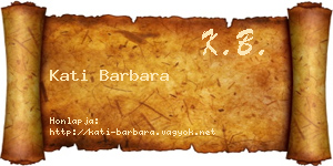 Kati Barbara névjegykártya